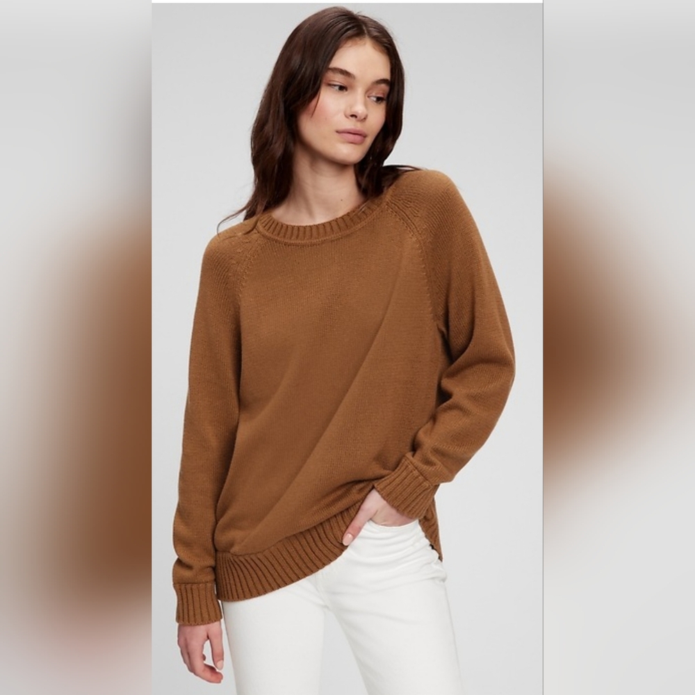 GAP "Brazen Brown" Soft Knit Cotton Crewneck Sweater Small